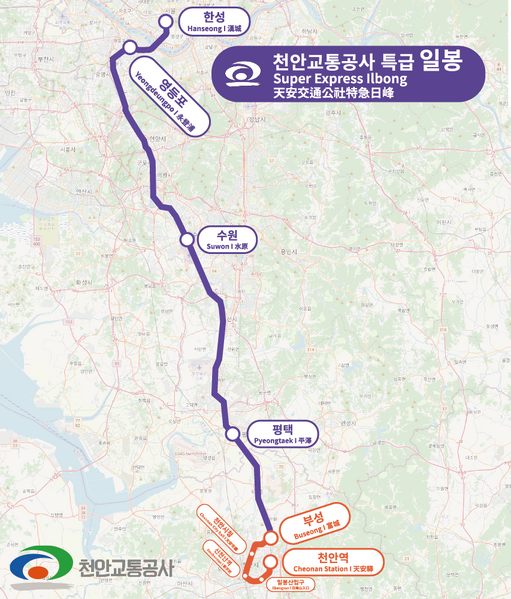 파일:천안교통공사 특급 일봉 실측 노선도(2022 02).png